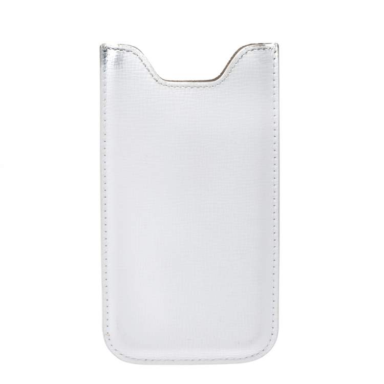 Pre Owned Montblanc White Leather  Meisterstuck Phone Case