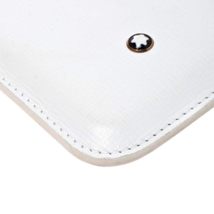 Pre Owned Montblanc White Leather  Meisterstuck Phone Case