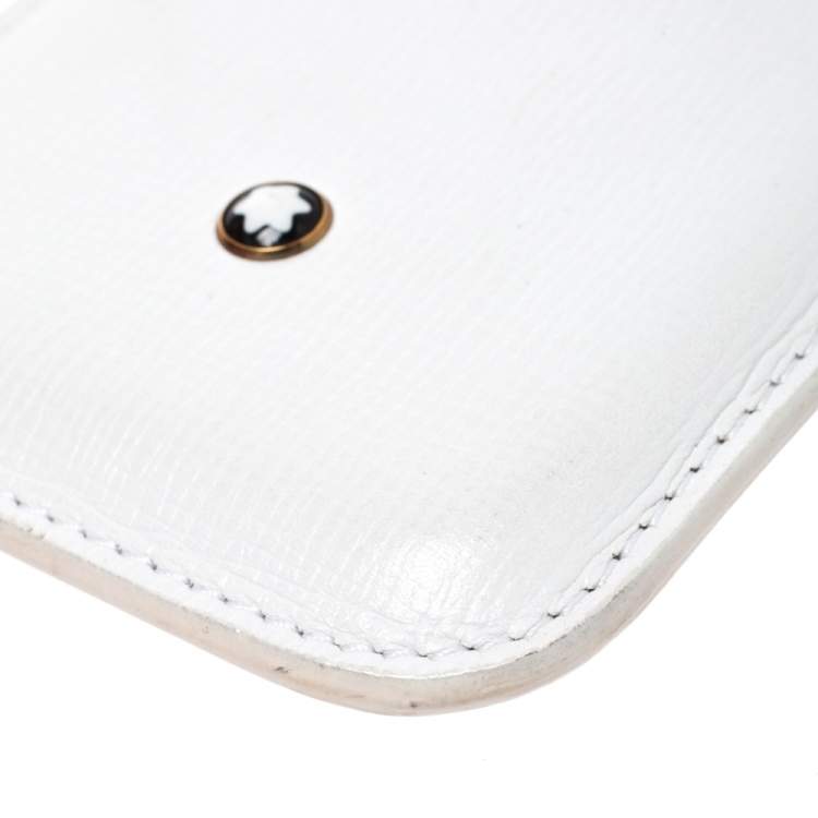Pre Owned Montblanc White Leather  Meisterstuck Phone Case