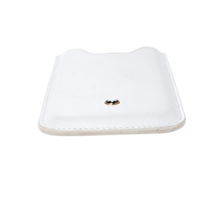 Pre Owned Montblanc White Leather  Meisterstuck Phone Case
