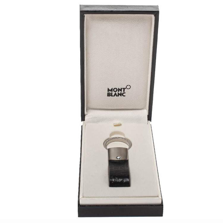 Pre Owned Montblanc Black Leather Westside Key Fob 