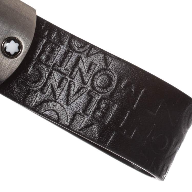 Pre Owned Montblanc Black Leather Westside Key Fob 
