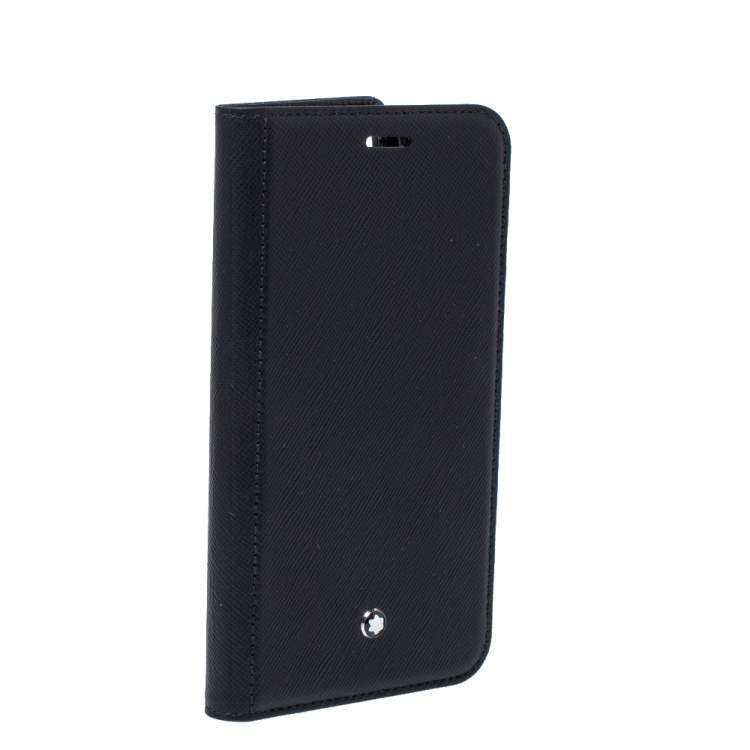 Pre Owned MontBlanc Black Leather Sartorial Flip iPhone 11 Case