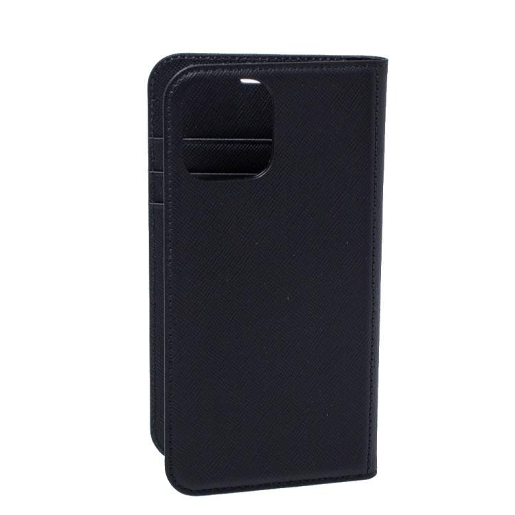 Pre Owned MontBlanc Black Leather Sartorial Flip iPhone 11 Case