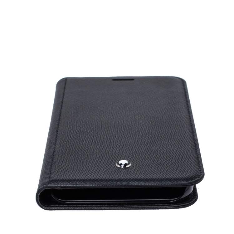 Pre Owned MontBlanc Black Leather Sartorial Flip iPhone 11 Case