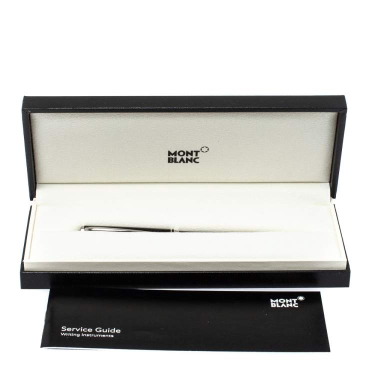 Pre Owned Montblanc Black Resin Platinum Finish Ballpoint Pen 