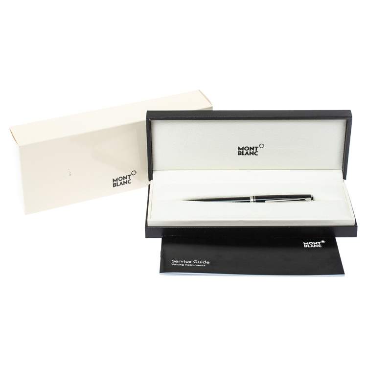 Pre Owned Montblanc Black Resin Platinum Finish Ballpoint Pen