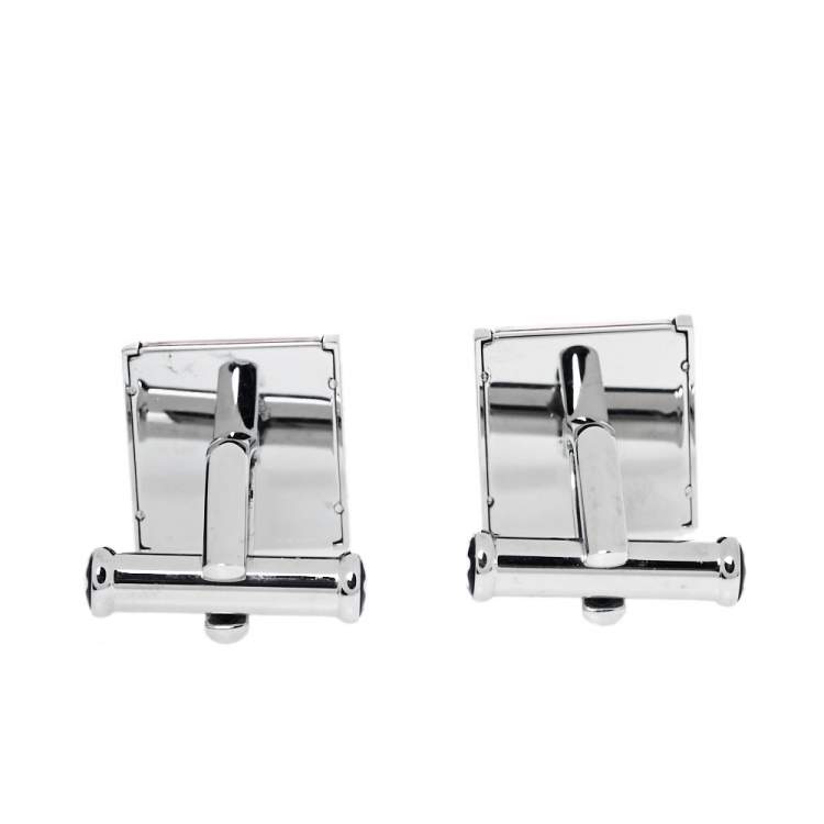 Pre Owned Montblanc Orange Resin Inlay Urban Spirit Cufflinks
