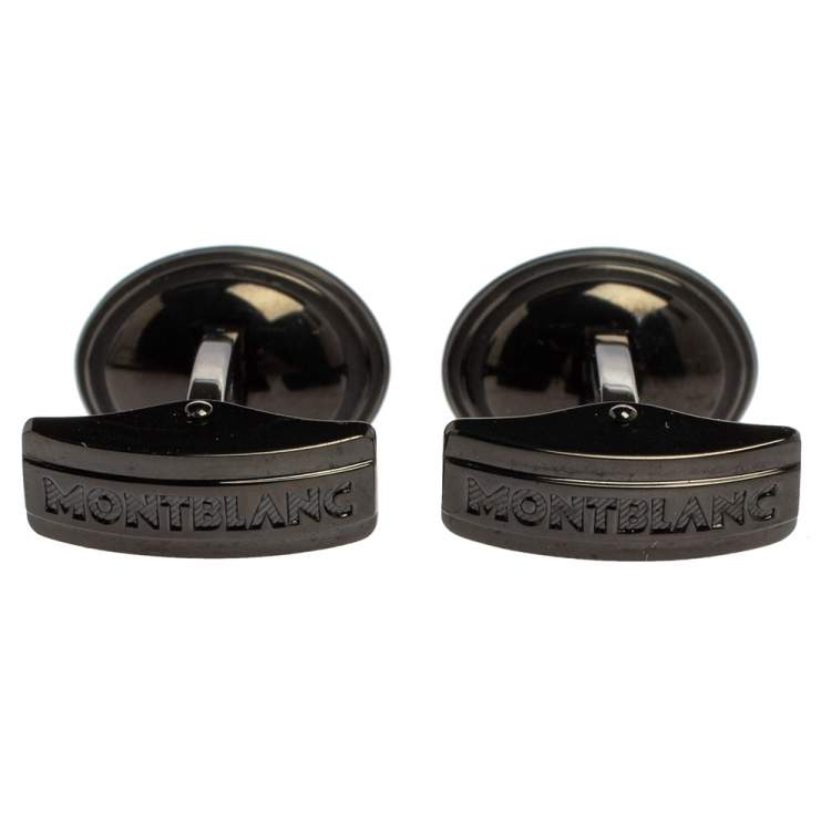 Pre Owned Montblanc Black PVD Finish Stainless Steel Urban Speed Cufflinks