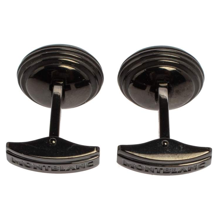 Pre Owned Montblanc Black PVD Finish Stainless Steel Urban Speed Cufflinks