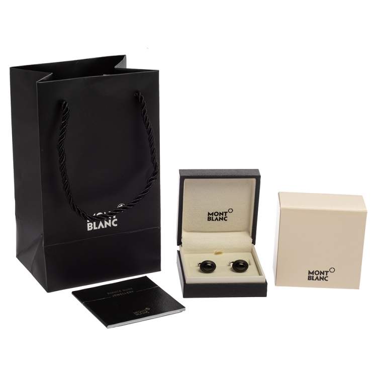 Pre Owned Montblanc Black PVD Finish Stainless Steel Urban Speed Cufflinks