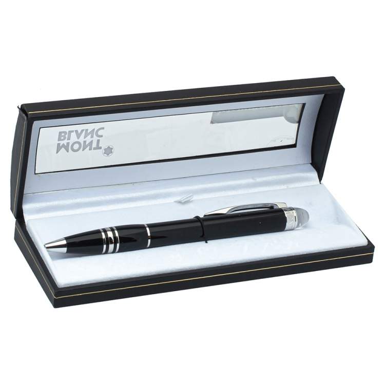 Pre Owned Montblanc StarWalker Black Resin Silver Tone Ballpoint Pen