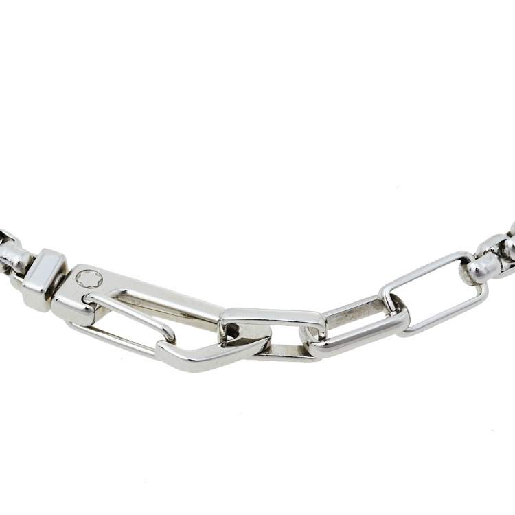 Pre Owned Montblanc Stainless Steel Carabiner Clasp Bracelet