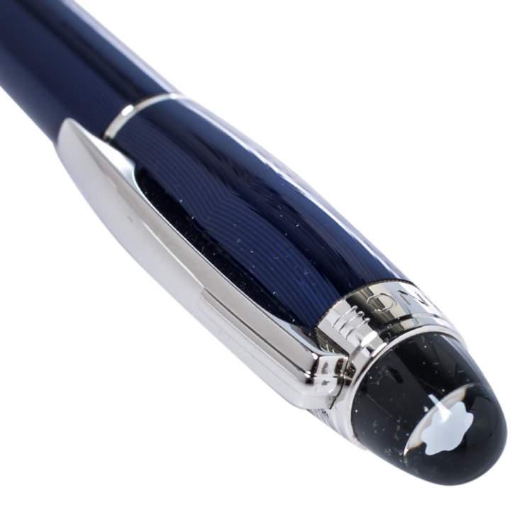 Pre Owned Montblanc StarWalker Cool Blue Silver Tone Metal Fineliner Pen