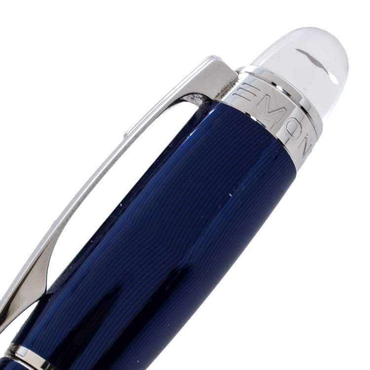 Pre Owned Montblanc StarWalker Cool Blue Silver Tone Metal Fineliner Pen