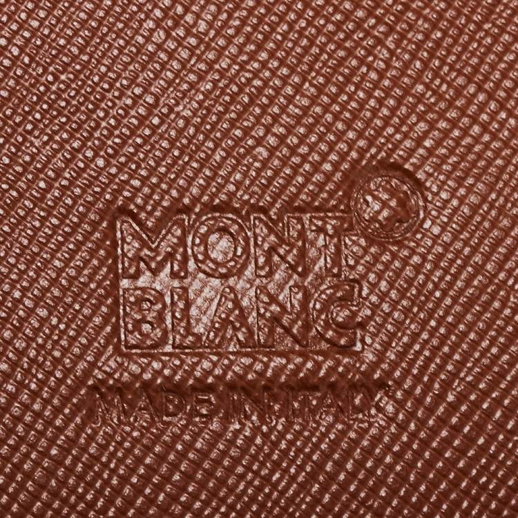 Pre Owned Montblanc Brown Leather Zip Around Agenda Organizer