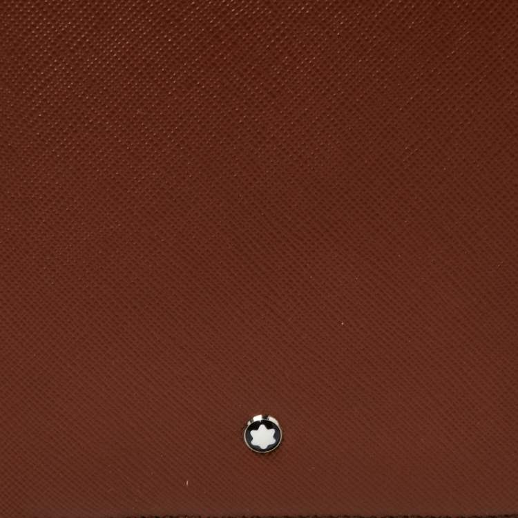 Pre Owned Montblanc Brown Leather Zip Around Agenda Organizer