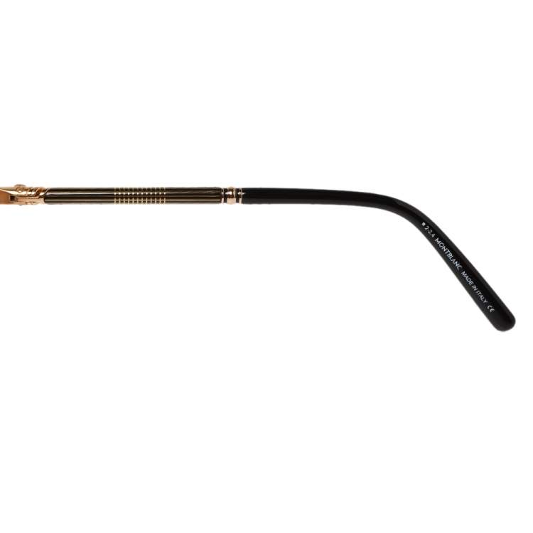 مملوكة مسبقًا Montblanc Gold Tone/Black MB512S Aviator Sunglasses