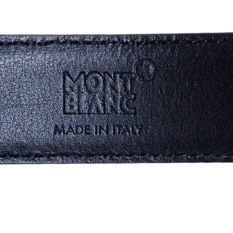 Pre Owned Montblanc Black Leather Classic Line Buckle Belt 85CM