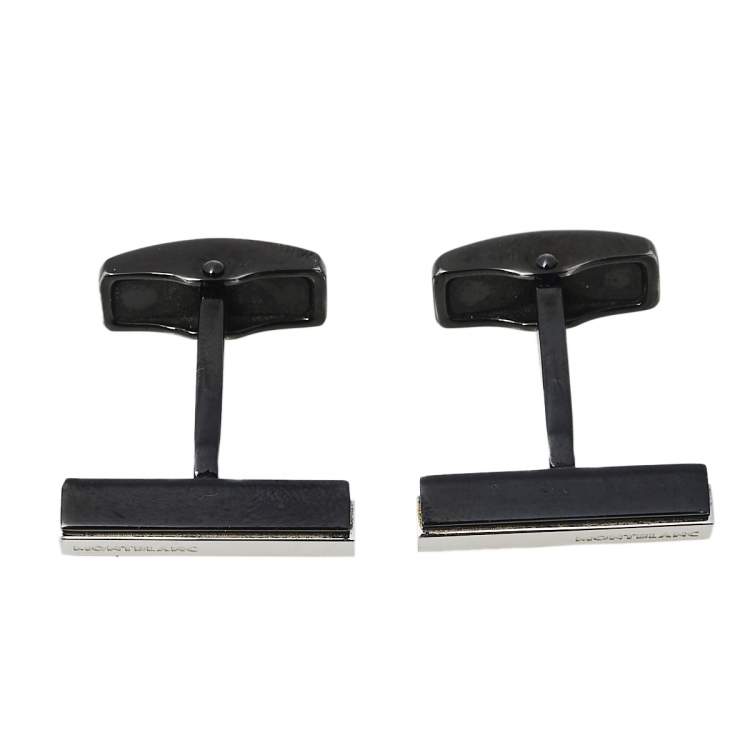 Pre Owned Montblanc Iconic Black PVD Steel Cufflinks