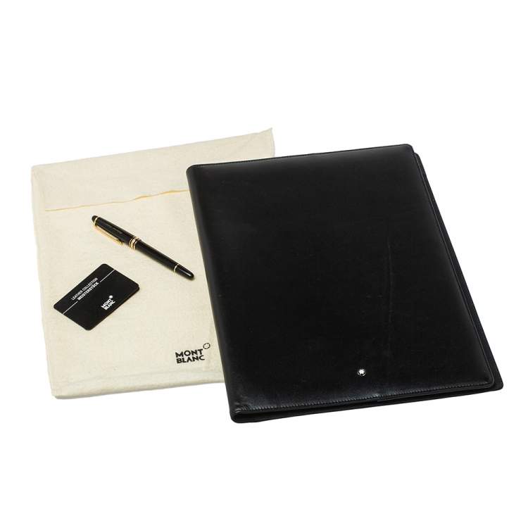 Pre Owned Montblanc Black Leather Meisterstuck Conference Folder