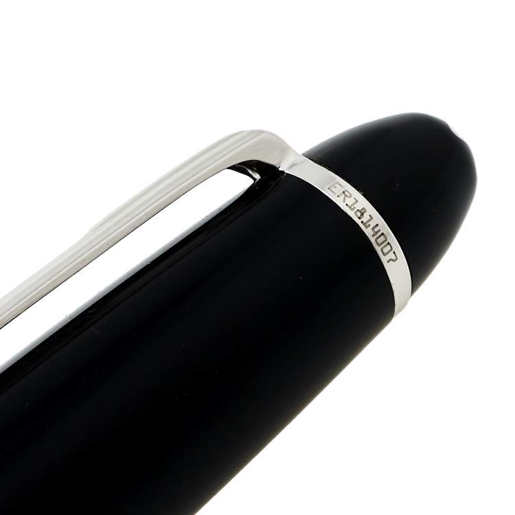 Pre Owned Montblanc Meisterstück Black Precious Resin Platinum Coated Ballpoint Pen