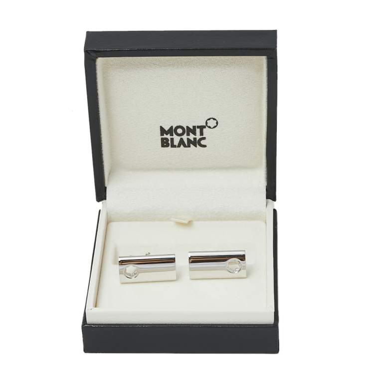 مملوكة مسبقًا Montblanc Contemporary Sterling Silver Rectangular Star Cut Cufflinks