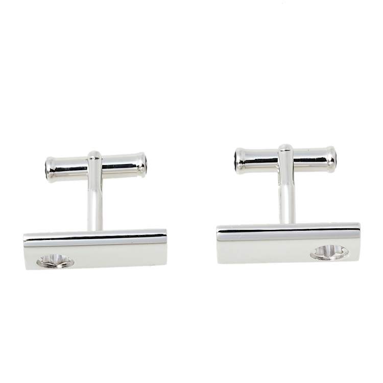 مملوكة مسبقًا Montblanc Contemporary Sterling Silver Rectangular Star Cut Cufflinks