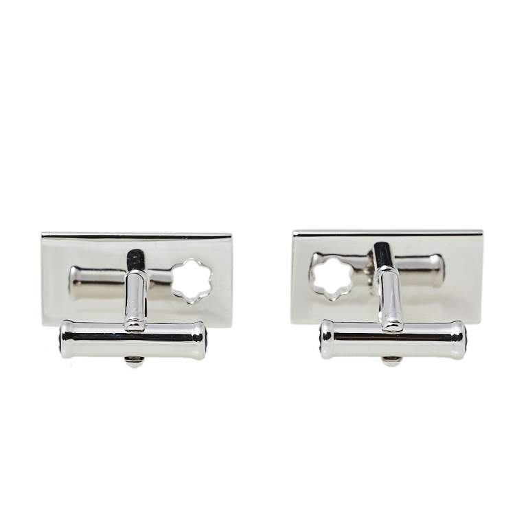 مملوكة مسبقًا Montblanc Contemporary Sterling Silver Rectangular Star Cut Cufflinks