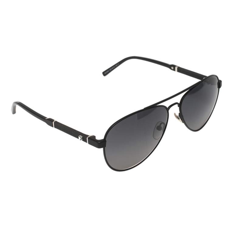 Montblanc Black/Grey MB645S Aviator Sunglasses