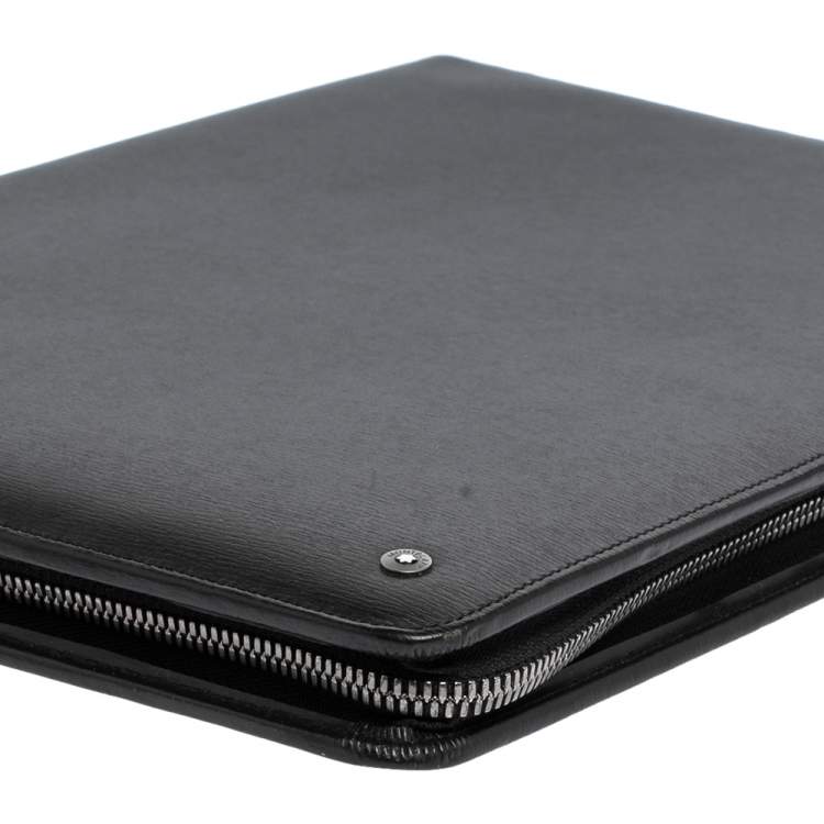 Pre Owned MontBlanc Black Leather 4810 Westside Zipped Portfolio