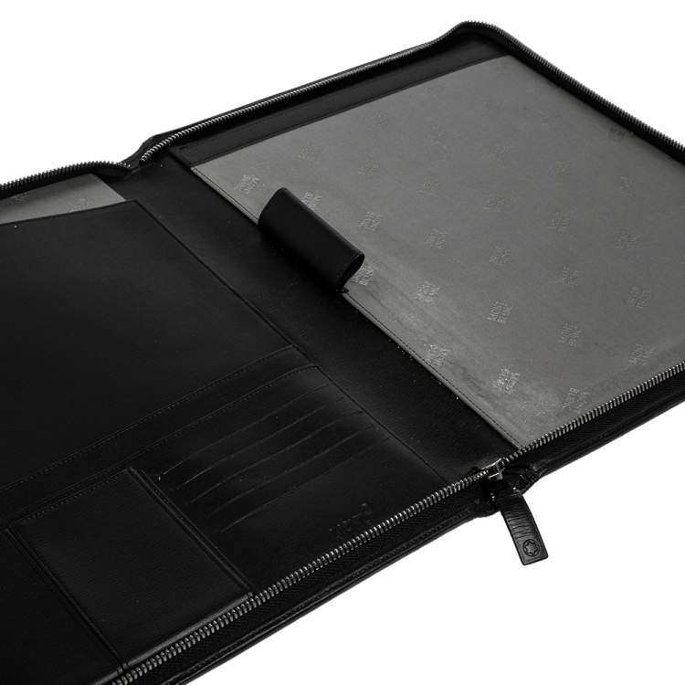 Pre Owned MontBlanc Black Leather 4810 Westside Zipped Portfolio