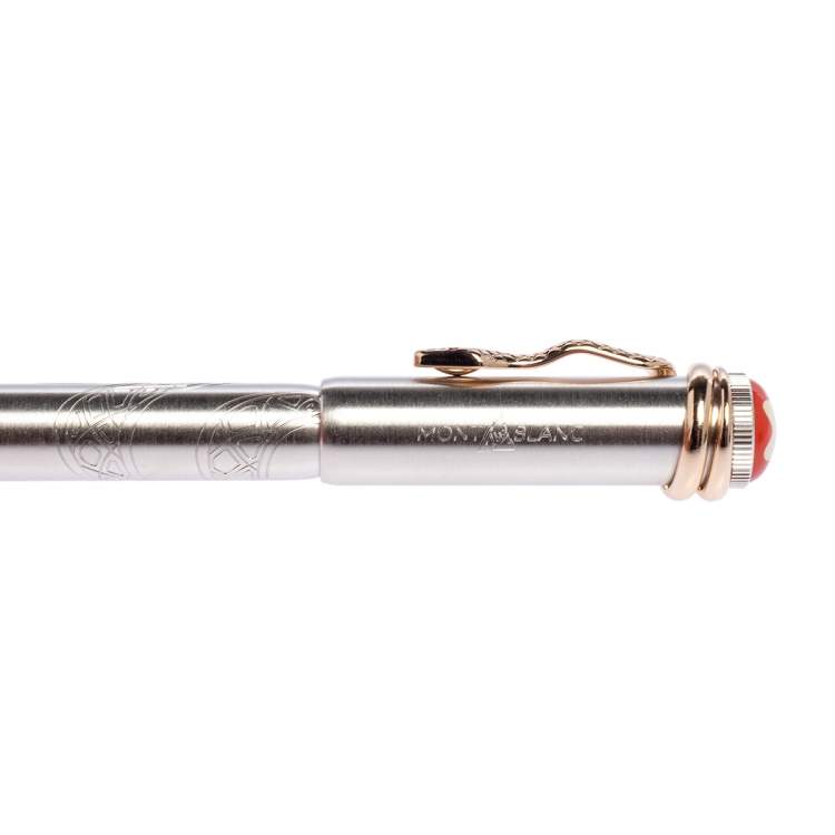 مملوكة مسبقًا Montblanc Heritage Rouge et Noir Solitaire Serpent Platinum Coated Limited Edition Rollerball Pen