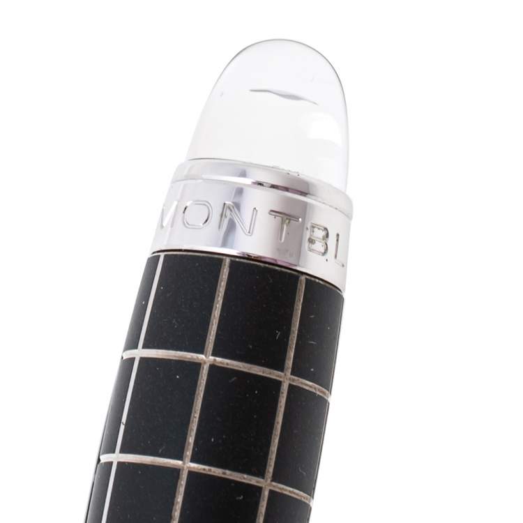 Pre Owned Montblanc Starwalker Black Rubber Grid Silver Tone Fineliner Pen