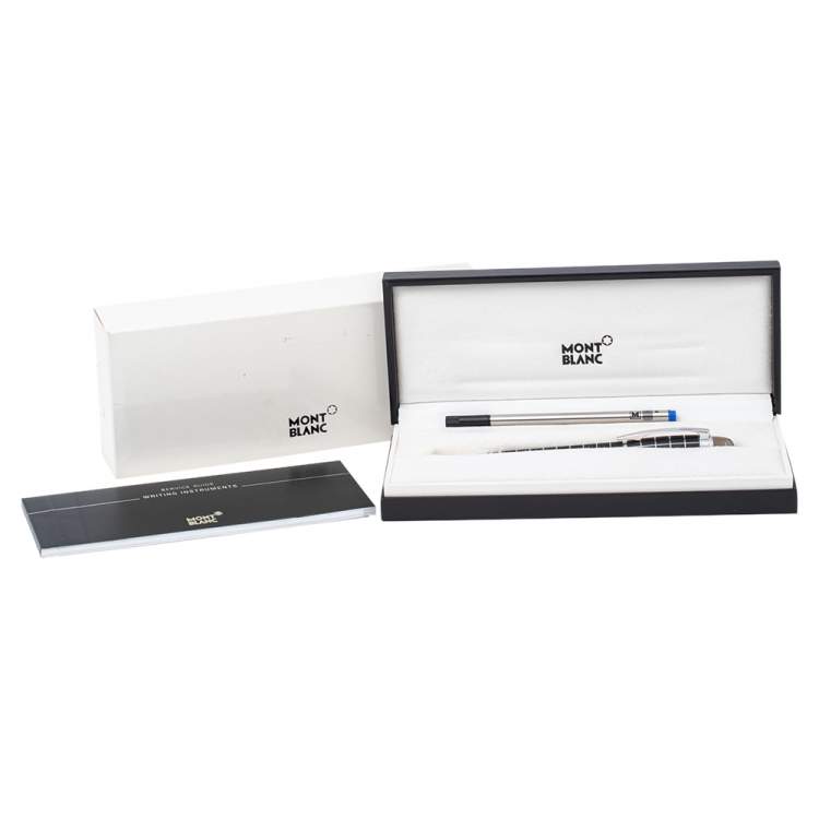 Pre Owned Montblanc Starwalker Black Rubber Grid Silver Tone Fineliner Pen