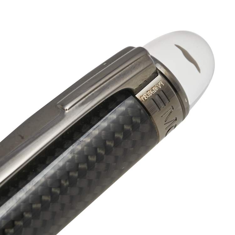 Pre Owned Montblanc Black StarWalker Geometric Pattern Carbon Ruthenium Plated Ballpoint Pen 