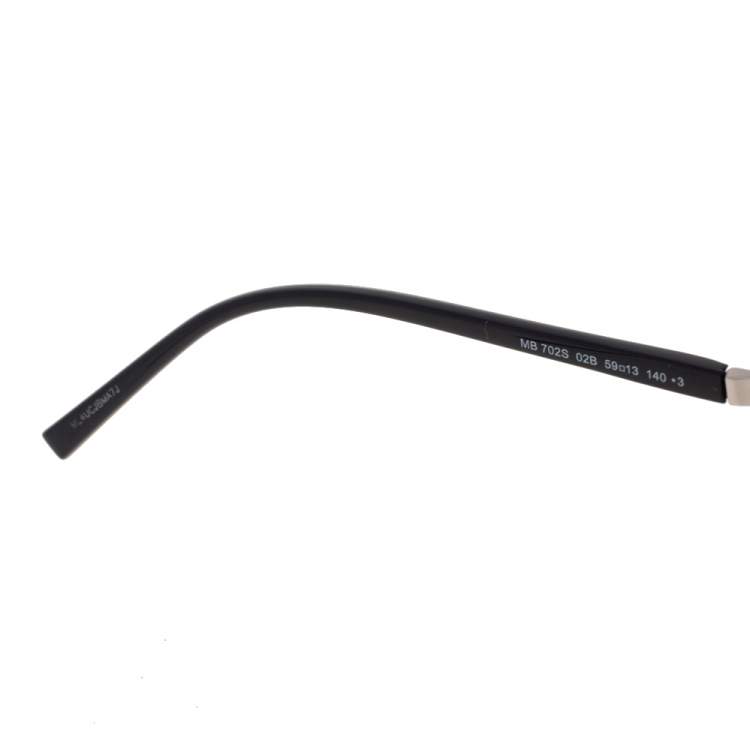 Pre Owned Montblanc Black Acetate MB702S Gradient Aviator Sunglasses 