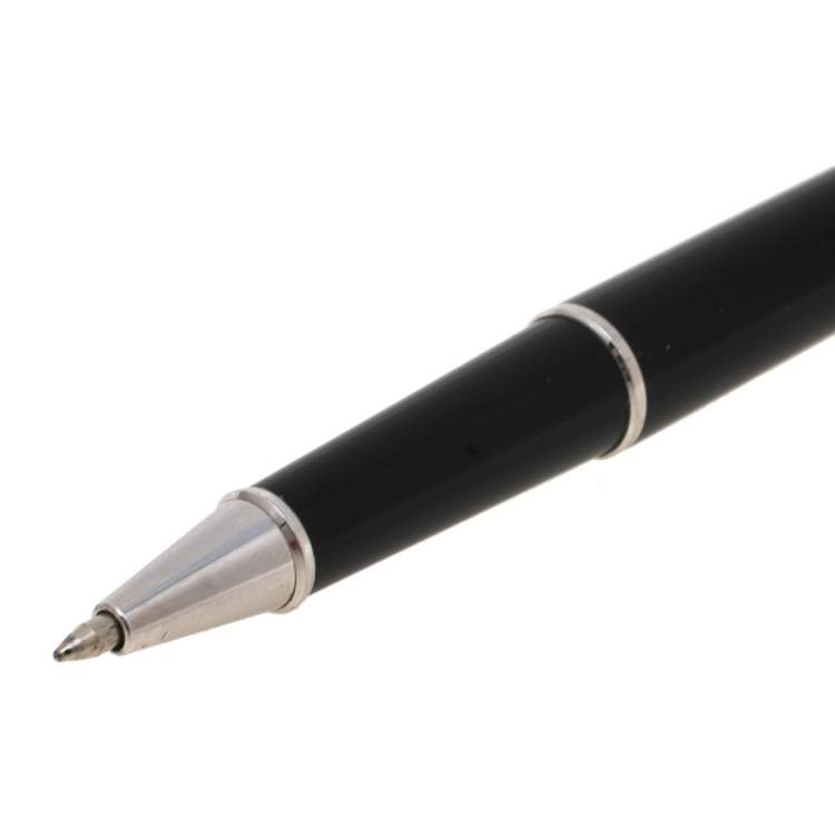 مملوكة مسبقًا Montblanc Meisterstuck Black Resin Platinum Coated Rollerball Pen 