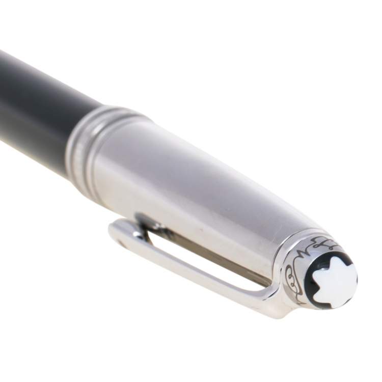 Pre Owned Montblanc Meisterstück Solitaire Doué Stainless Steel Black Resin Ballpoint Pen