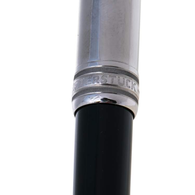 Pre Owned Montblanc Meisterstück Solitaire Doué Stainless Steel Black Resin Ballpoint Pen