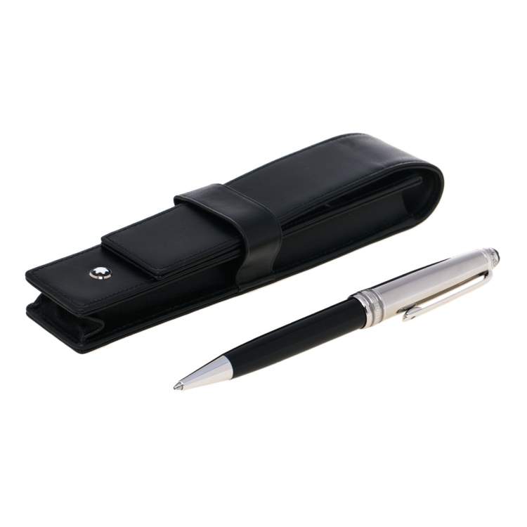 Pre Owned Montblanc Meisterstück Solitaire Doué Stainless Steel Black Resin Ballpoint Pen