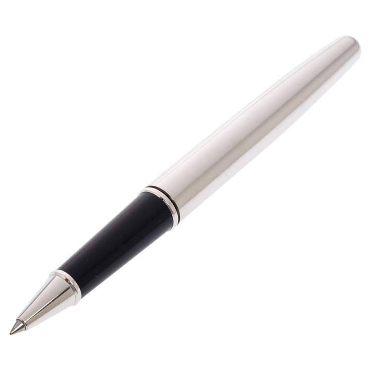 Pre Owned Montblanc Meisterstuck Solitaire Ceramic Black Prisma Rollerball Pen