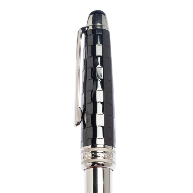 Pre Owned Montblanc Meisterstuck Solitaire Ceramic Black Prisma Rollerball Pen