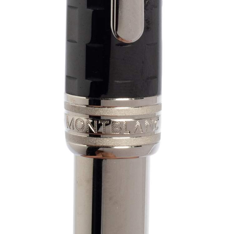 Pre Owned Montblanc Meisterstuck Solitaire Ceramic Black Prisma Rollerball Pen
