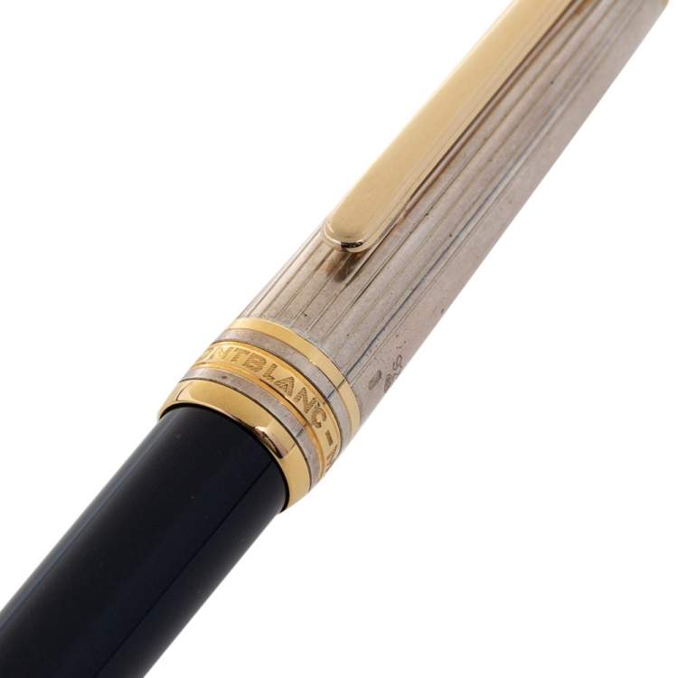 Pre Owned Montblanc Meisterstück Solitaire Doue Sterling Silver Fountain Pen