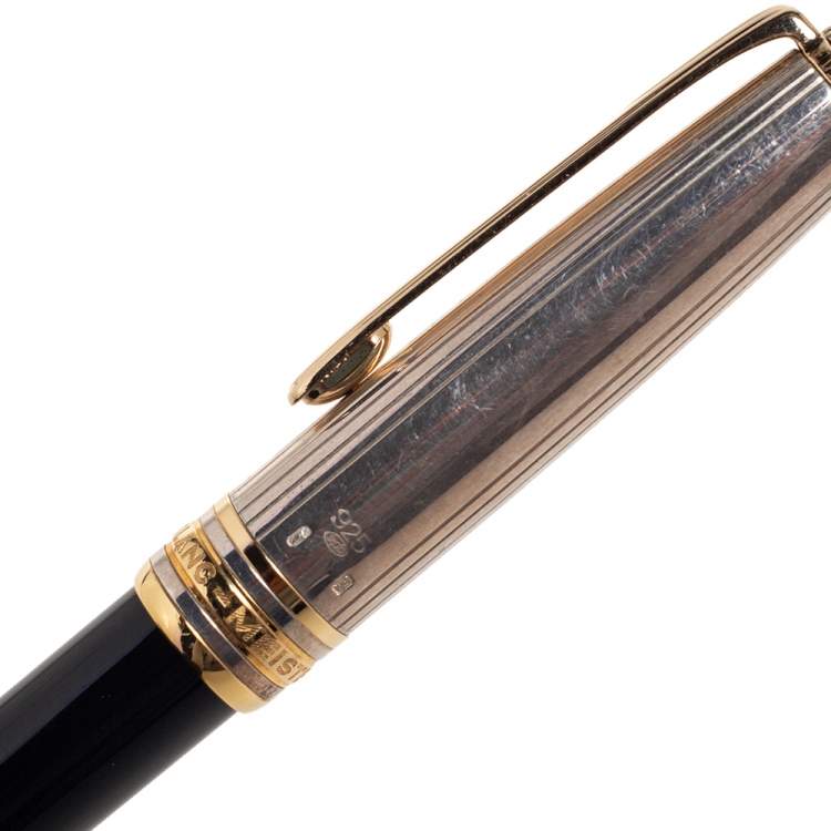 Pre Owned Montblanc Meisterstück Solitaire Doue Sterling Silver Fountain Pen