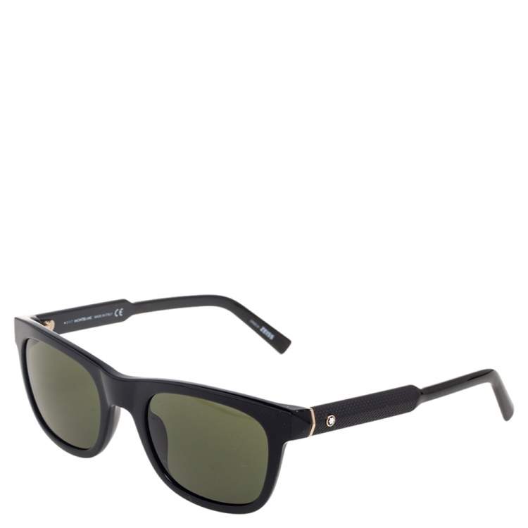 Pre Owned Montblanc Black MB652S Square Sunglasses