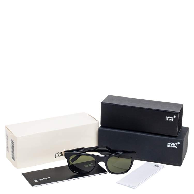 Pre Owned Montblanc Black MB652S Square Sunglasses