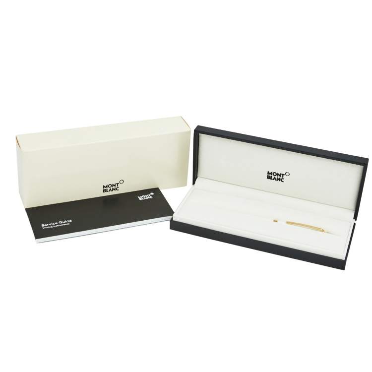 Pre Owned Montblanc White Precious Resin Gold Coated Pix Ballpoint Pen