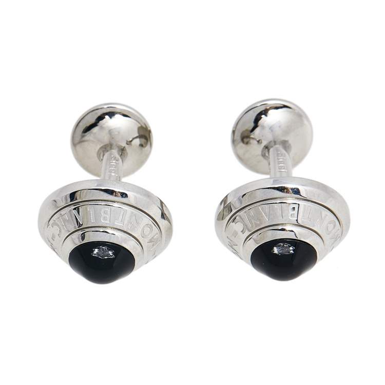 Pre Owned Montblanc Soulmakers for 100 Years Floating Diamond Steel Cuff Links 